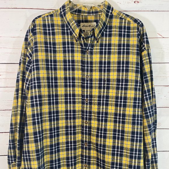 Eddie Bauer Other - SOLD Eddie Bauer Black & Yellow Plaid Flannel Long Sleeve Shirt NWOT